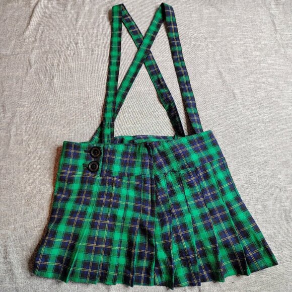 Divided by H&M Skirt Womens Medium Tartan Plaid Pleated Harry Potter Slytherin - Picture 1 of 9
